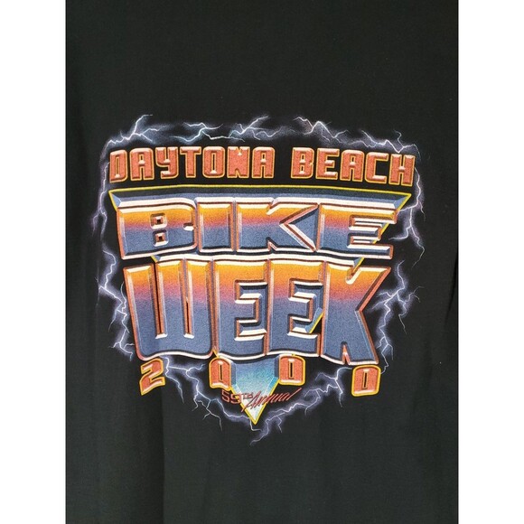 VTG 2000 Y2k Daytona 59th Annual Bike Week Short Sleeve T Shirt Black Size XL - Picture 5 of 5
